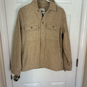 Hollister Tan Wool Shirt Jacket